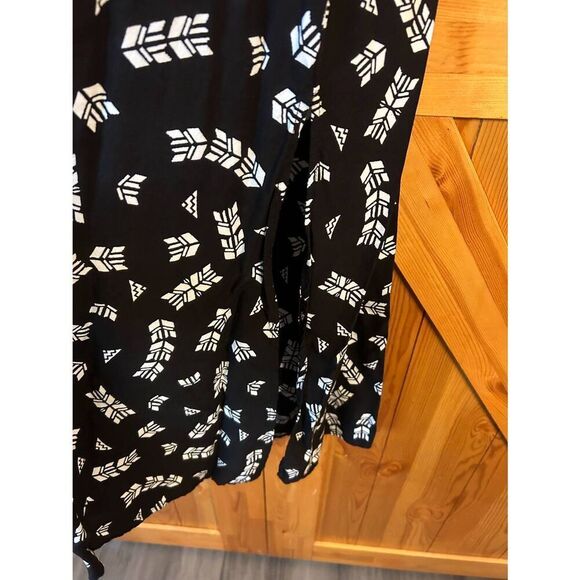 Fire Los Angeles Black White Pattern Strapless Zip Up Maxi Dress Size Small (890 - Picture 4 of 6